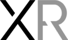 Logo con letras XR en diseño estilizado, combinando colores negro y gris.