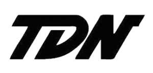 Logotipo negro de TDN sobre fondo blanco.